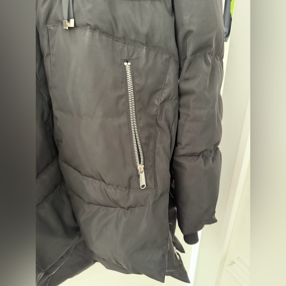 Sam Edelman Black Faux Shearling Lined Puffer Coat - Picture 14 of 15